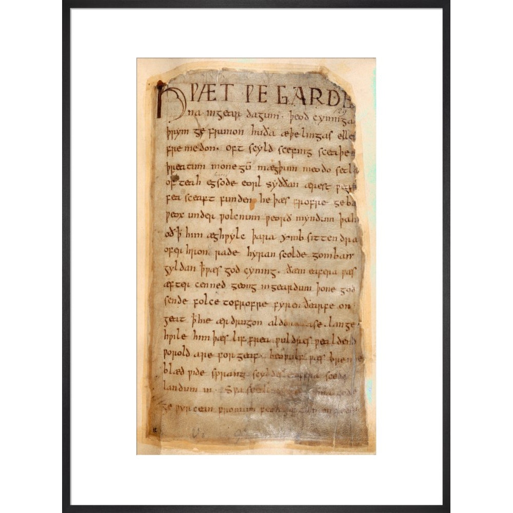 Beowulf print in black frame