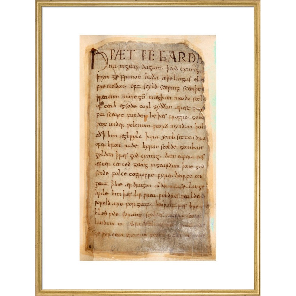 Beowulf print in gold frame