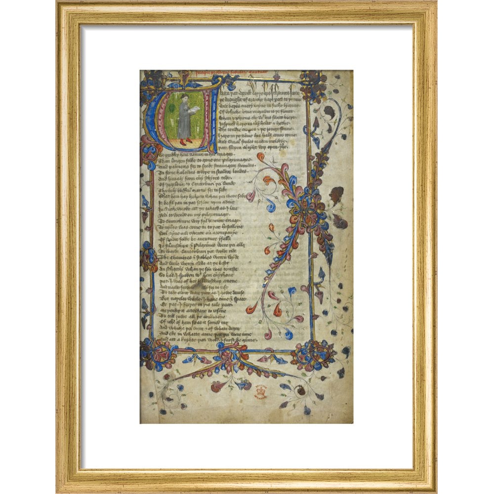 Canterbury Tales print in gold frame