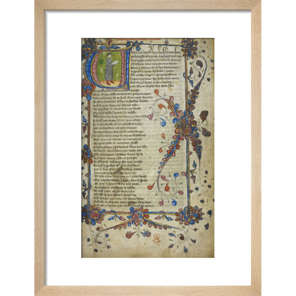 Canterbury Tales print in natural frame