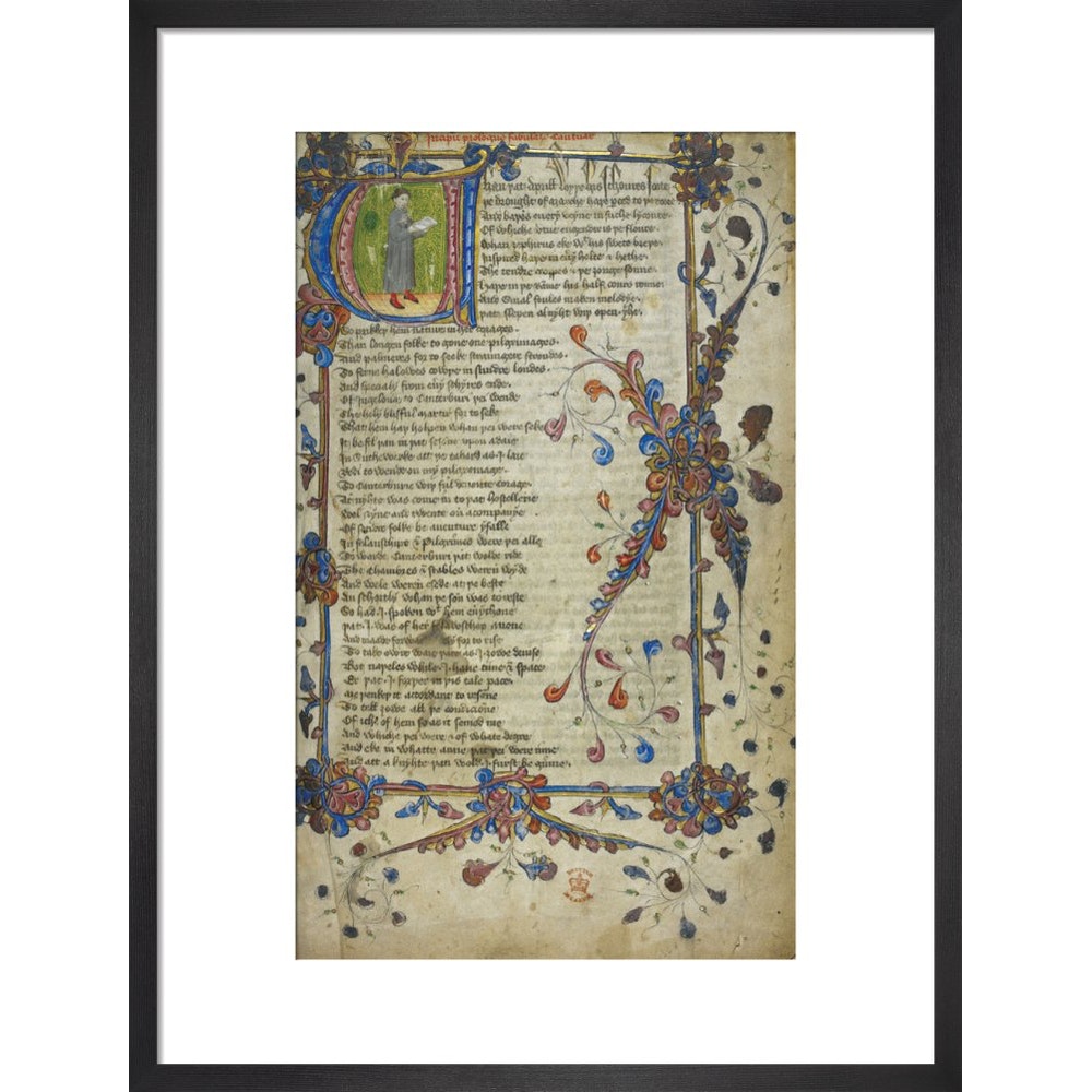 Canterbury Tales print in black frame