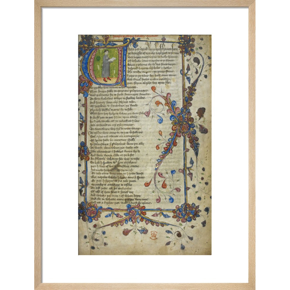 Canterbury Tales print in natural frame