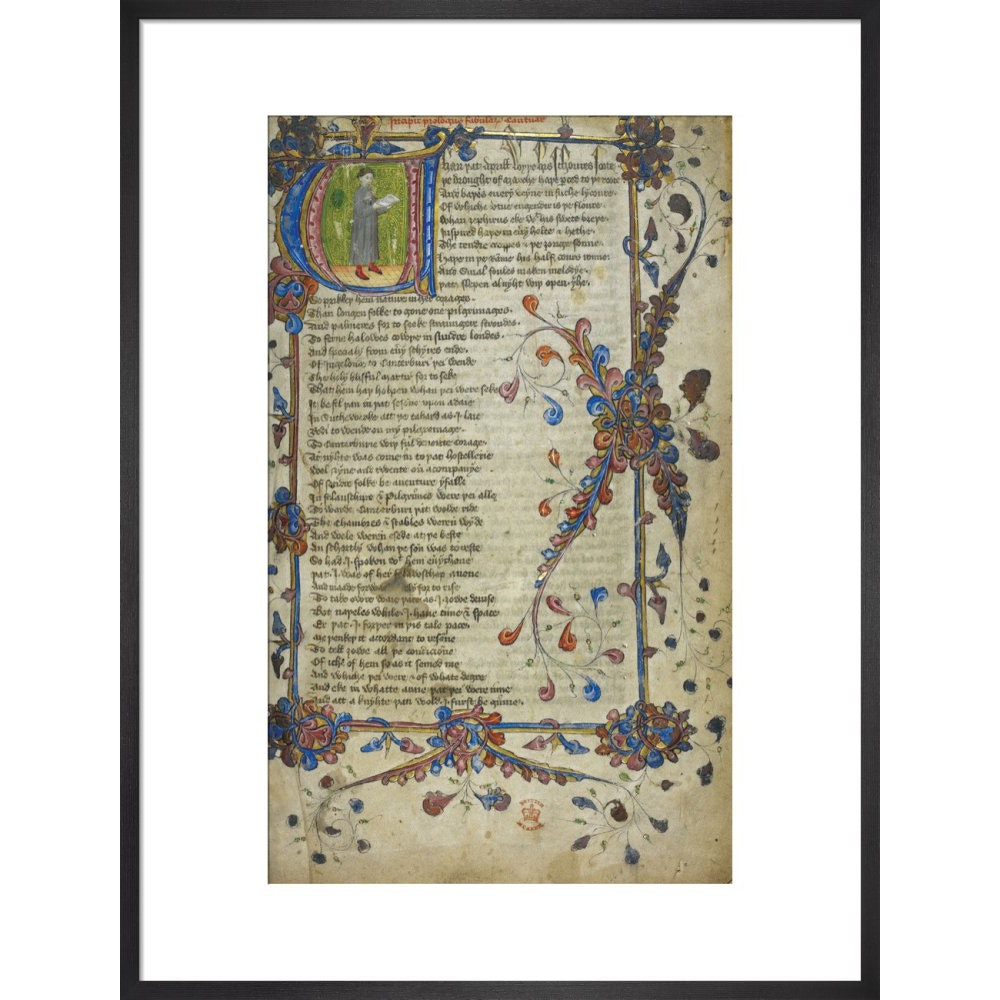 Canterbury Tales print in black frame