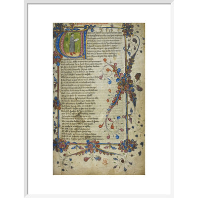 Canterbury Tales print in white frame