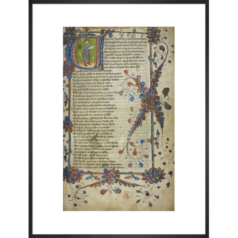 Canterbury Tales print in black frame