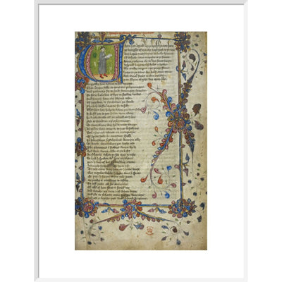Canterbury Tales print in white frame