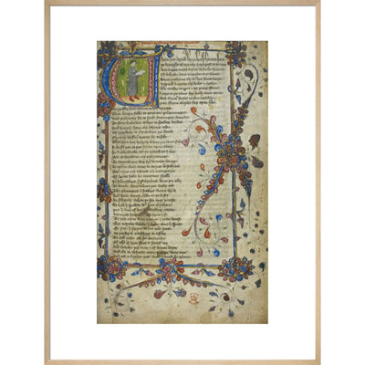 Canterbury Tales print in natural frame