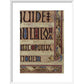 Detail of a cat, from a page of the Lindisfarne Gospels print in white frame