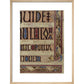 Detail of a cat, from a page of the Lindisfarne Gospels print in natural frame