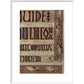 Detail of a cat, from a page of the Lindisfarne Gospels print in white frame