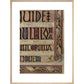 Detail of a cat, from a page of the Lindisfarne Gospels print in natural frame
