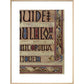 Detail of a cat, from a page of the Lindisfarne Gospels print in natural frame