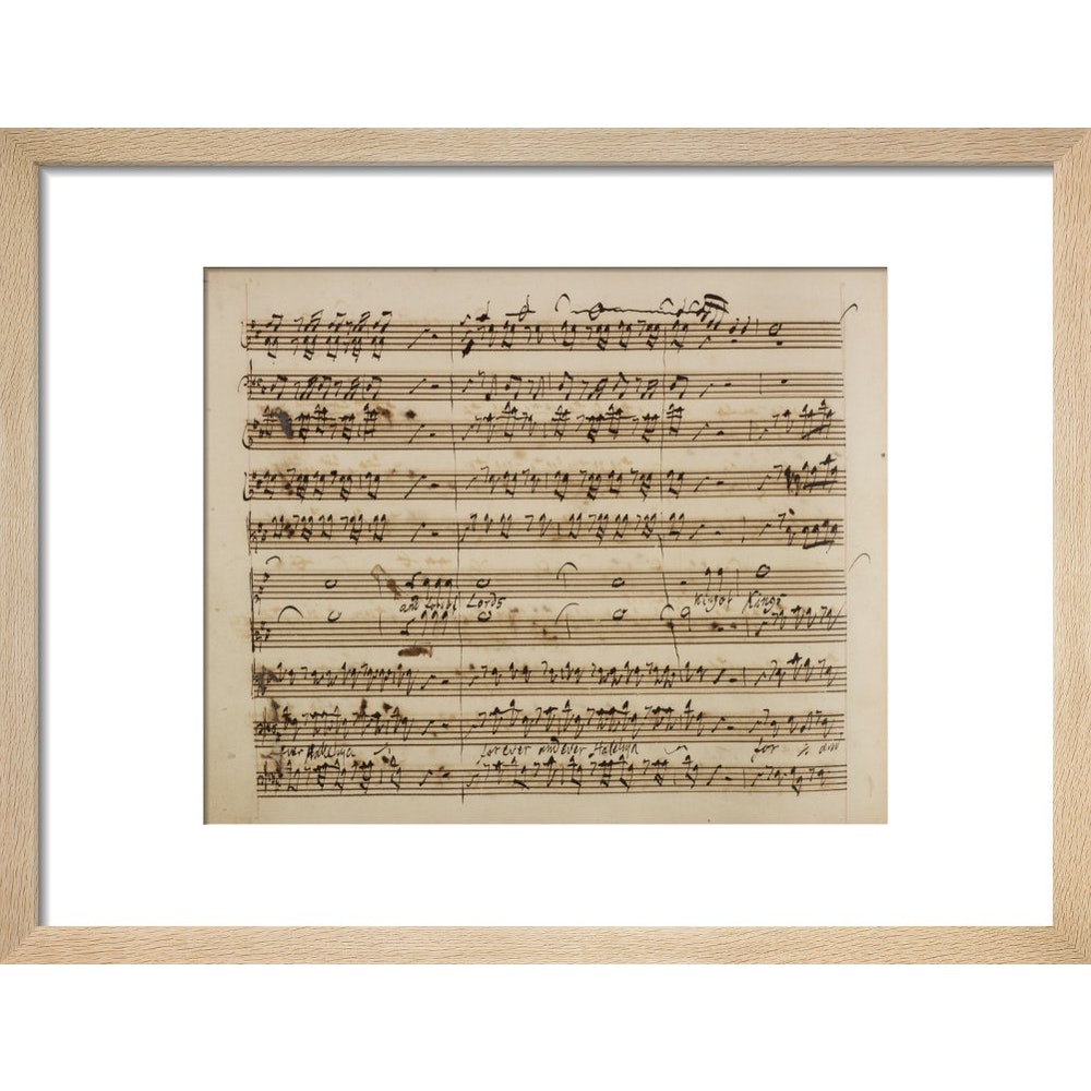 Handel's Messiah print in natural frame
