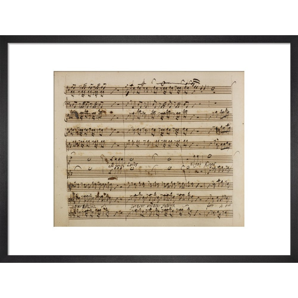 Handel's Messiah print in black frame