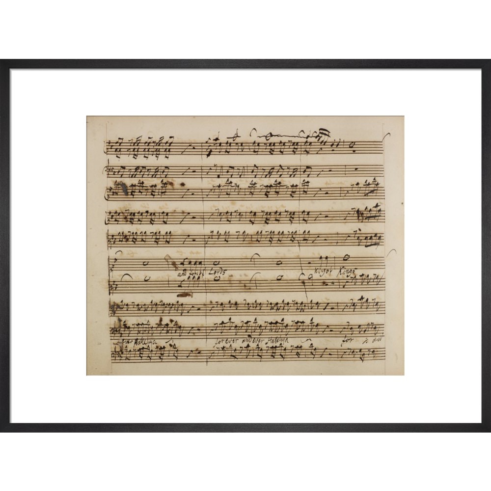 Handel's Messiah print in black frame