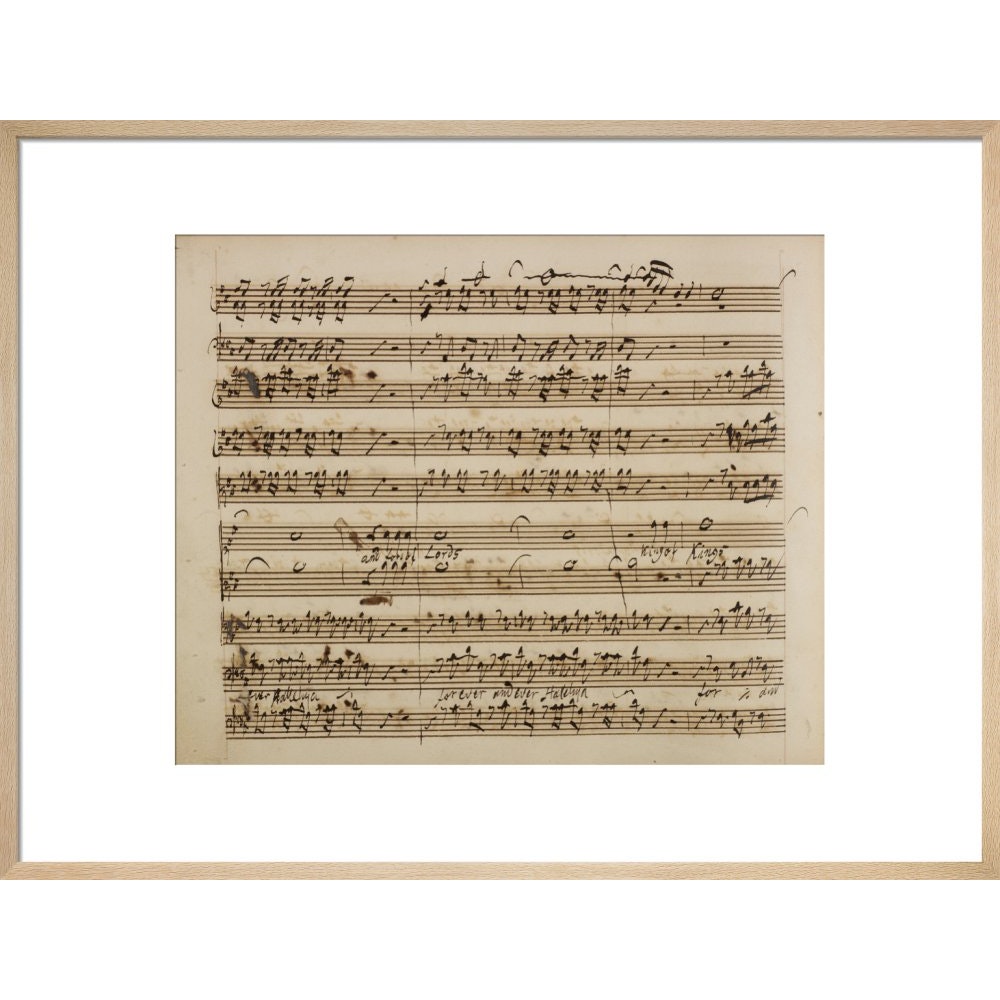 Handel's Messiah print in natural frame