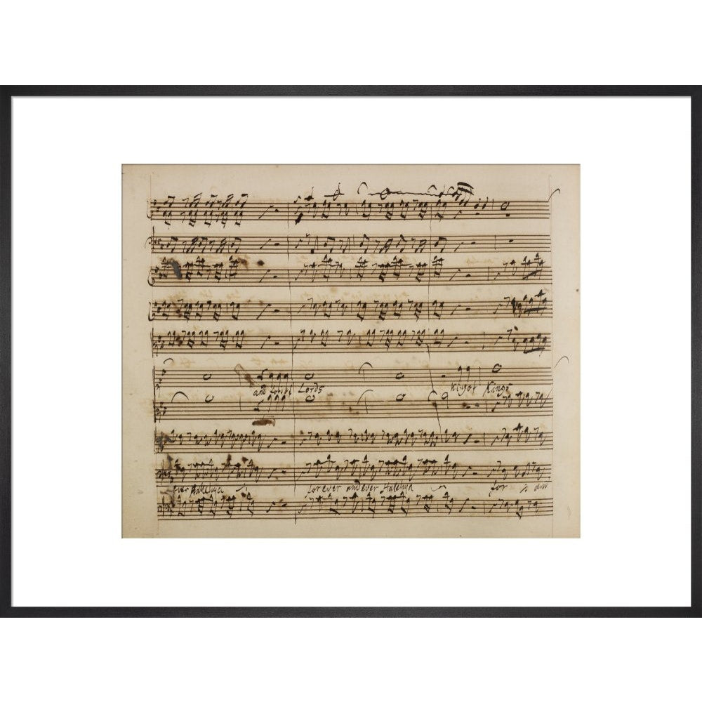 Handel's Messiah print in black frame