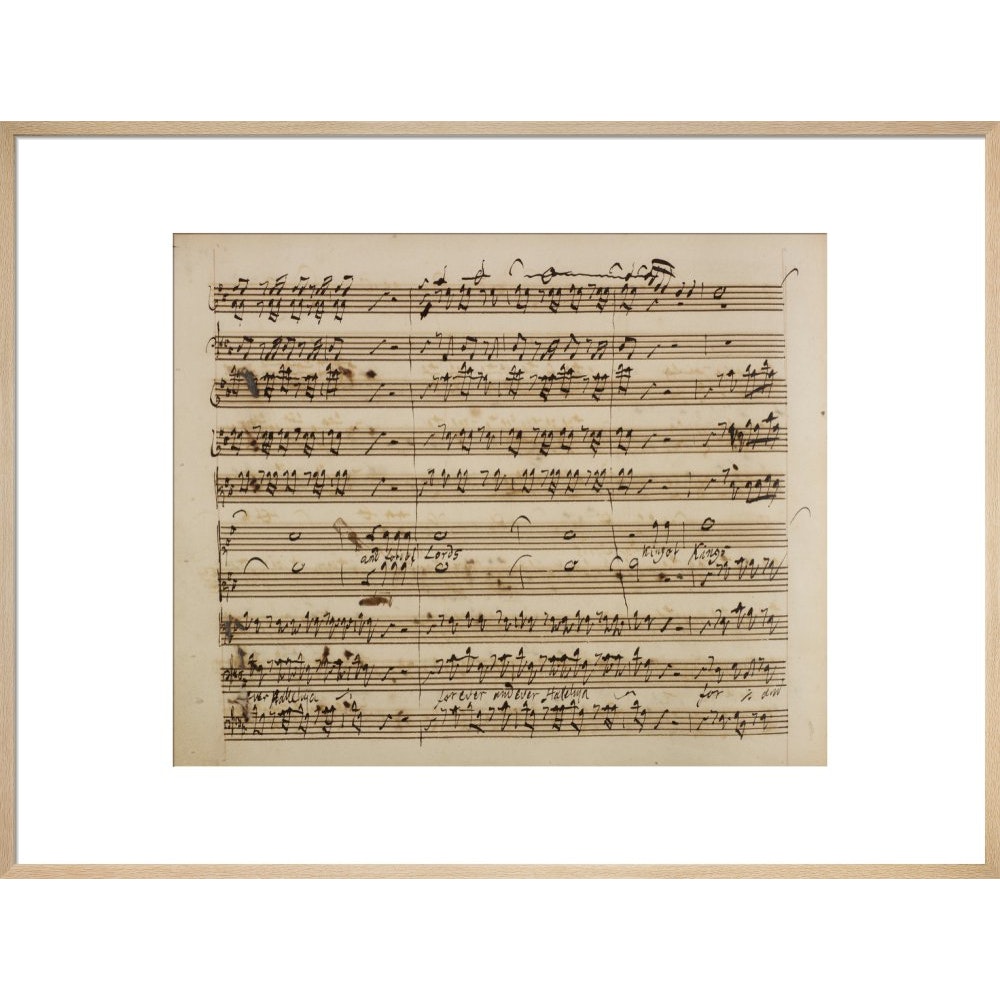 Handel's Messiah print in natural frame
