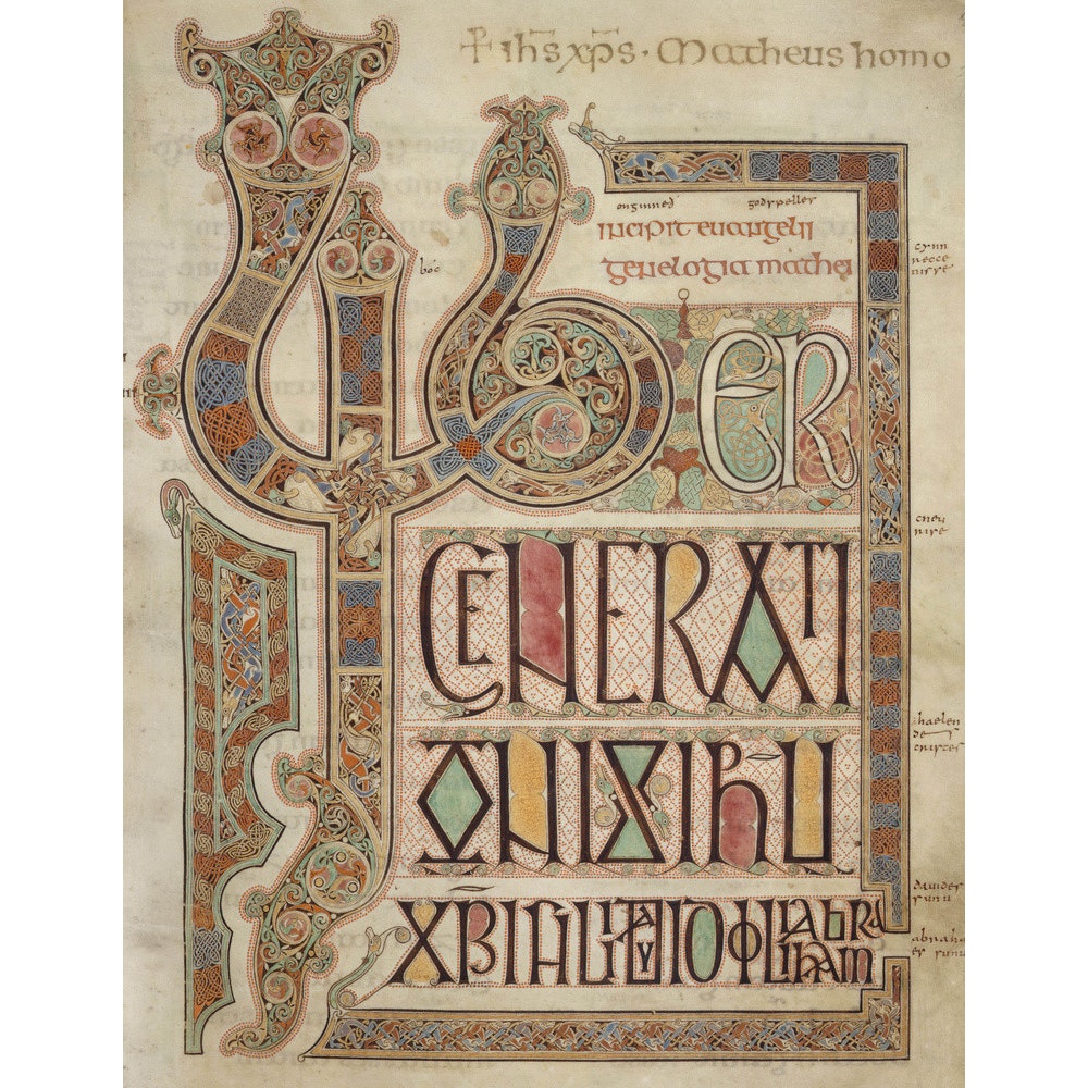Incipit page of St. Matthew's Gospel print
