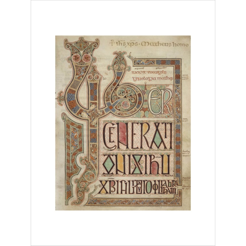 Incipit page of St. Matthew's Gospel print unframed