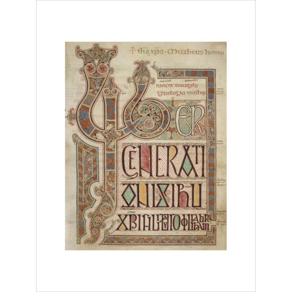 Incipit page of St. Matthew's Gospel print unframed