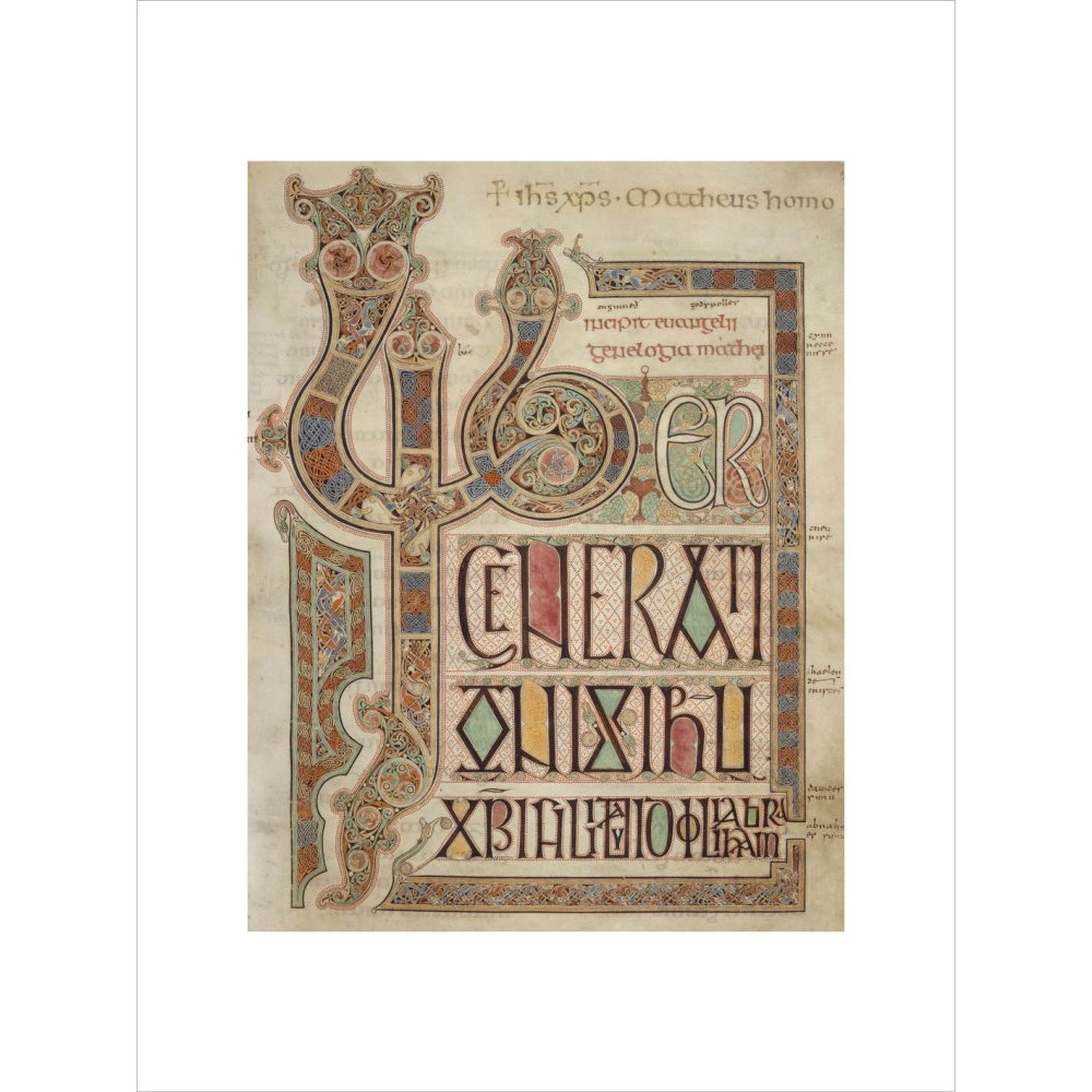 Incipit page of St. Matthew's Gospel print unframed