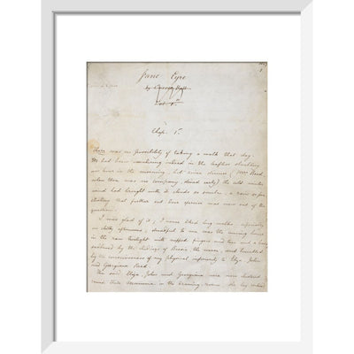 Jane Eyre by Charlotte Brontë print in white frame