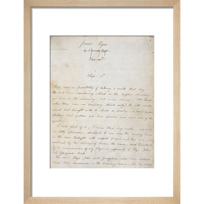 Jane Eyre by Charlotte Brontë print in natural frame