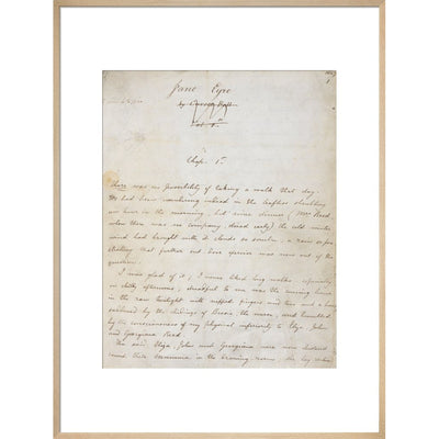 Jane Eyre by Charlotte Brontë print in natural frame