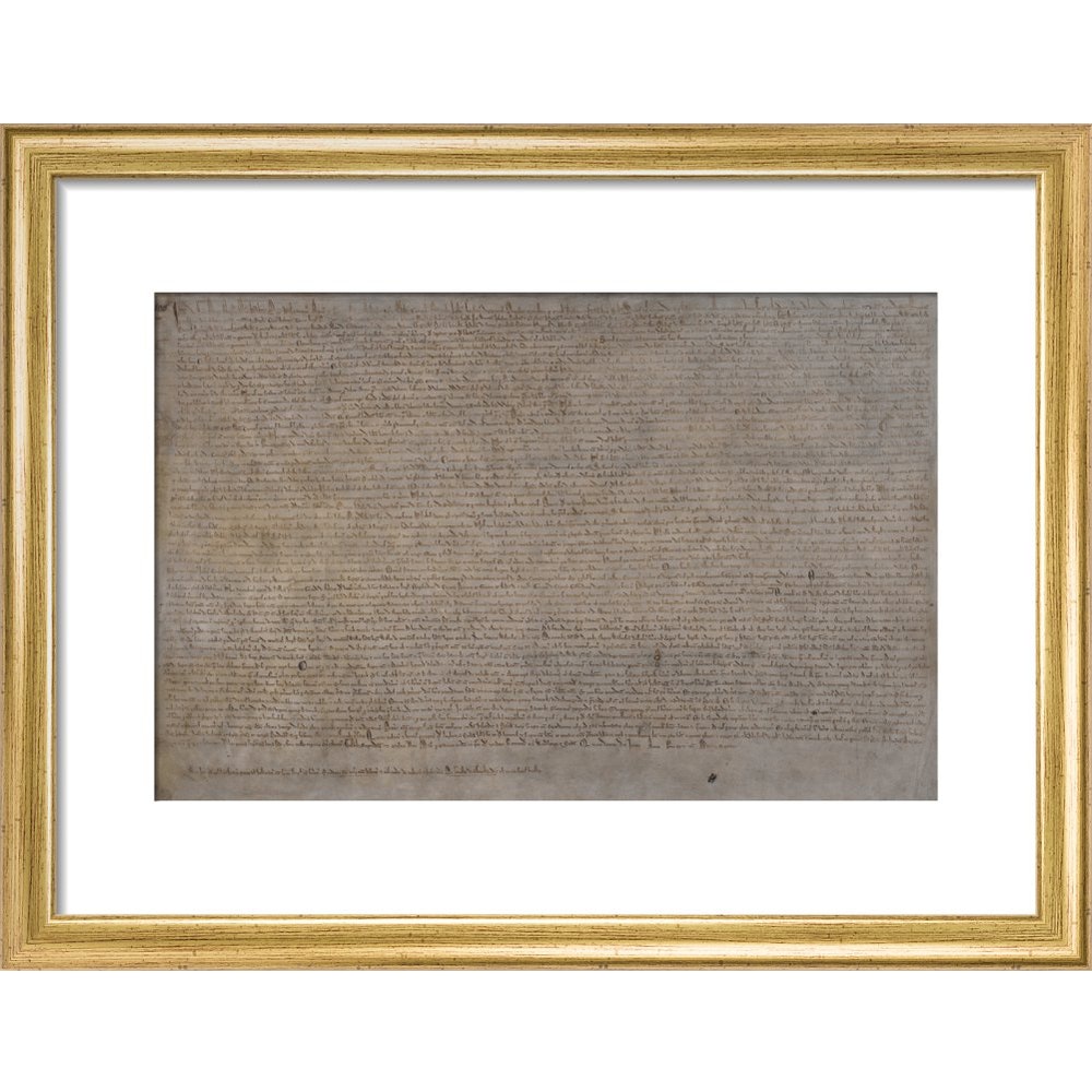 Magna Carta (1215) print in gold frame