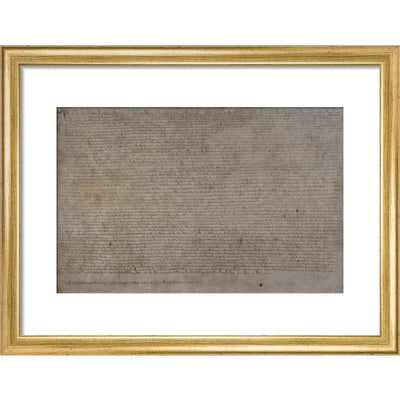 Magna Carta (1215) print in gold frame