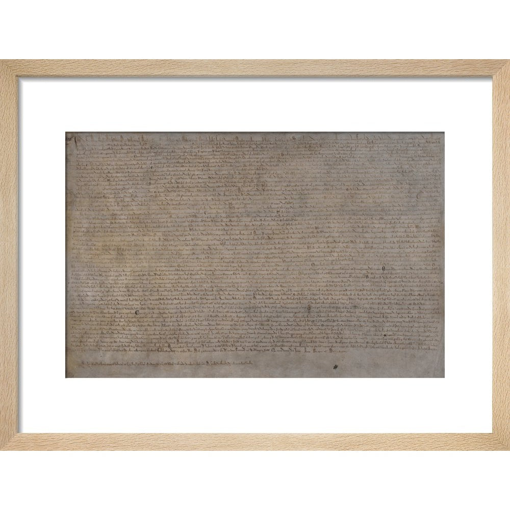 Magna Carta (1215) print in natural frame