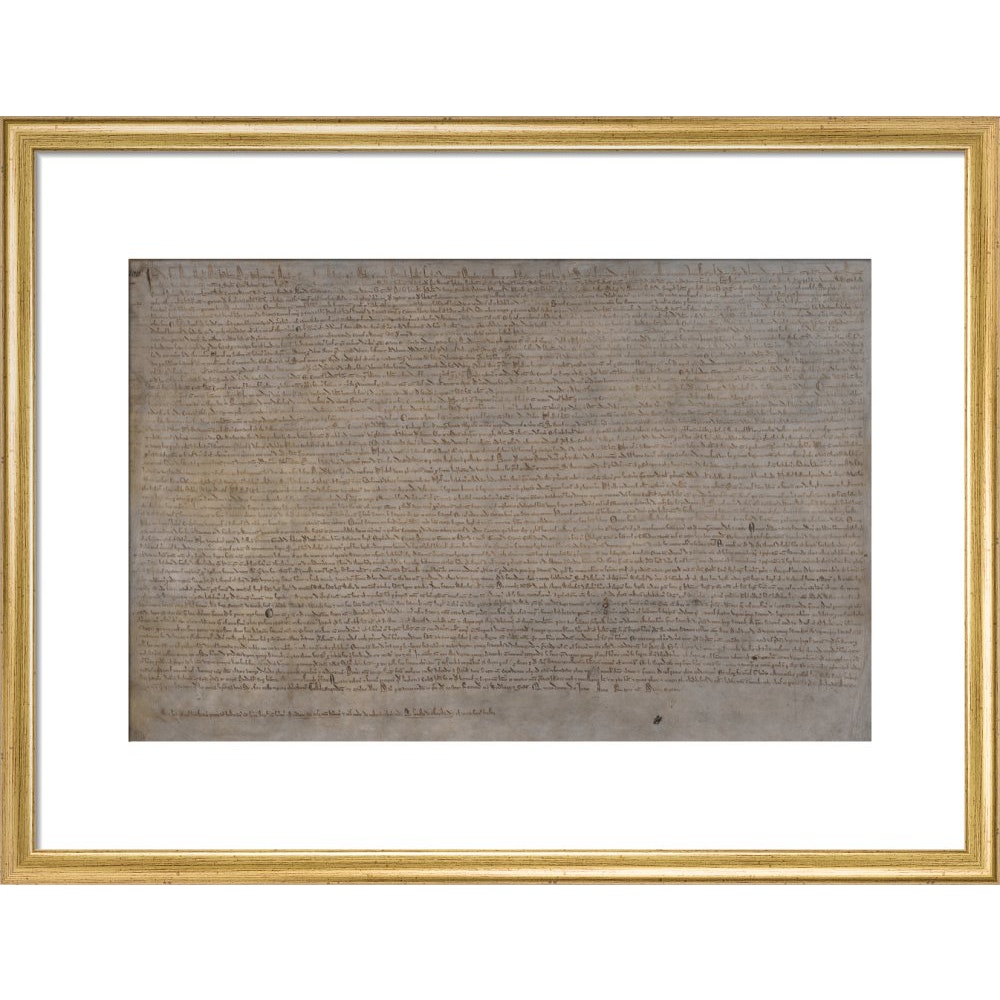 Magna Carta (1215) print in gold frame