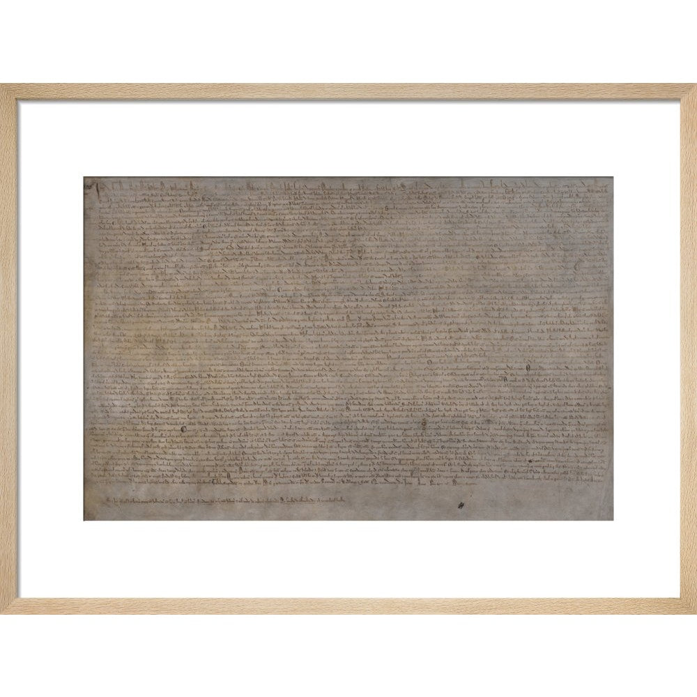 Magna Carta (1215) print in natural frame