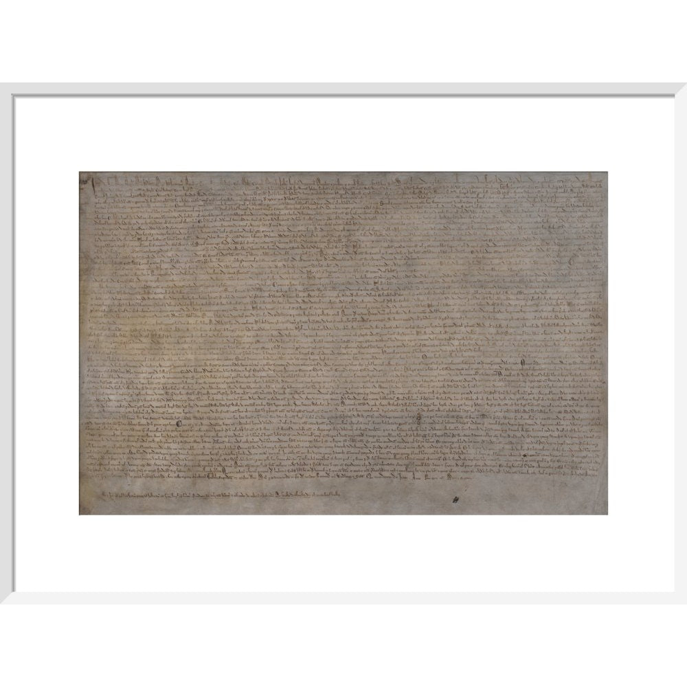 Magna Carta (1215) print in white frame