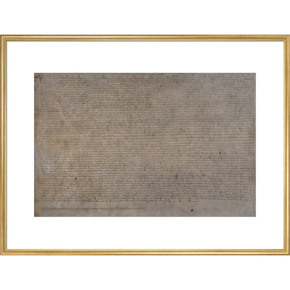 Magna Carta (1215) print in gold frame