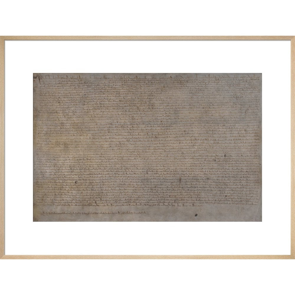 Magna Carta (1215) print in natural frame