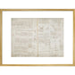 Notebook of Leonardo da Vinci (Sun and Moon) print in gold frame