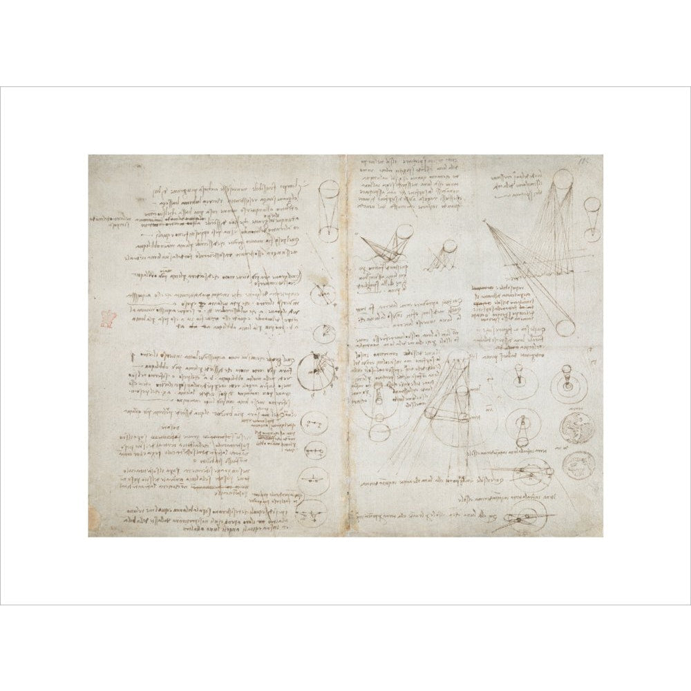 Notebook of Leonardo da Vinci (Sun and Moon) print unframed