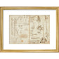 Notebook of Leonardo da Vinci print in gold frame