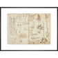 Notebook of Leonardo da Vinci print in black frame