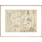 Notebook of Leonardo da Vinci print in natural frame