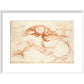 Notebook of Leonardo da Vinci (The River Arno) print in white frame