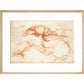 Notebook of Leonardo da Vinci (The River Arno) print in natural frame