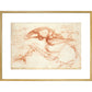 Notebook of Leonardo da Vinci (The River Arno) print in gold frame