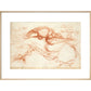 Notebook of Leonardo da Vinci (The River Arno) print in natural frame