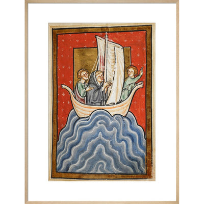 St. Cuthbert sailing to the land of the Picts print in natural frame