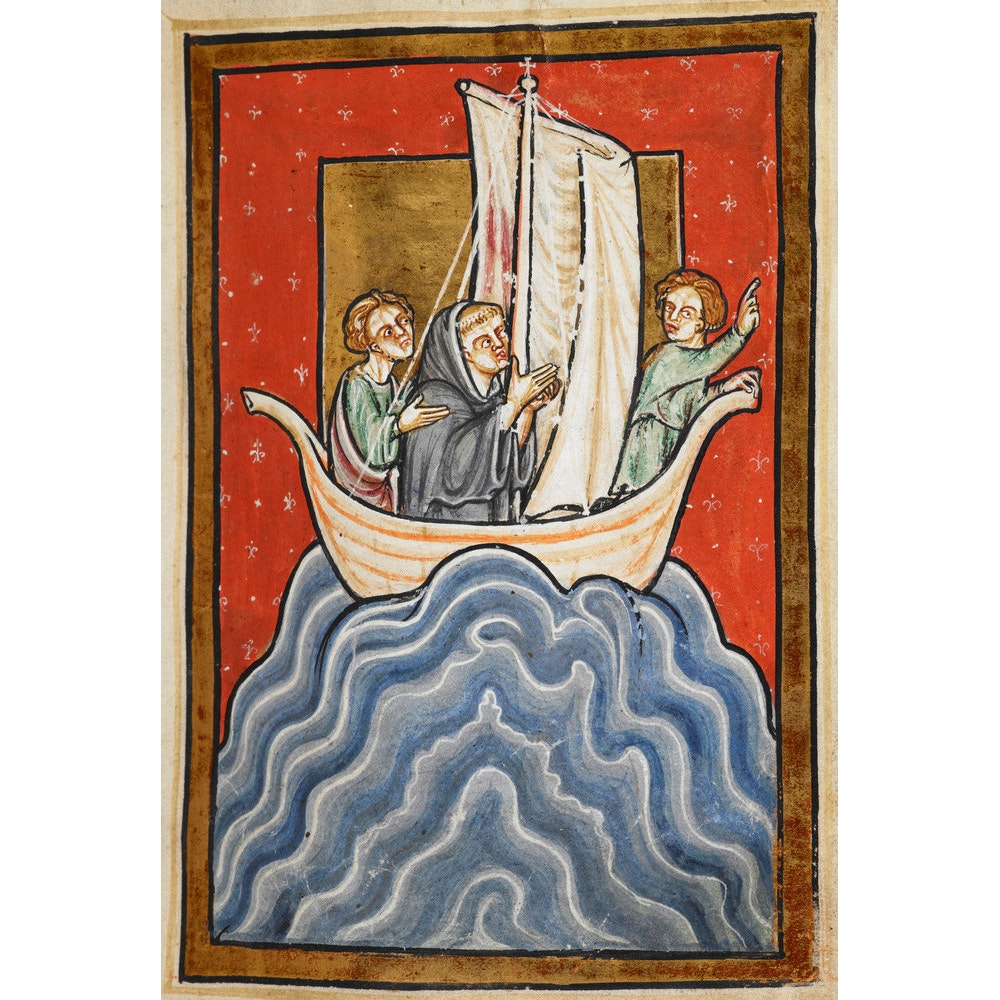St. Cuthbert sailing to the land of the Picts print