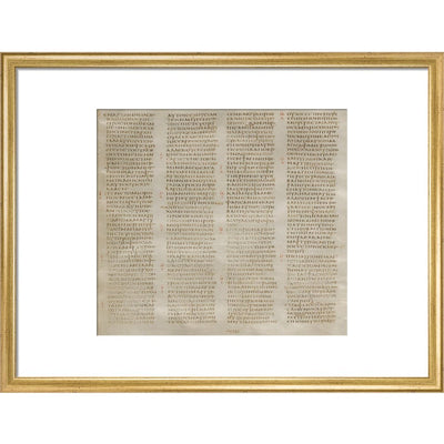 The Codex Sinaiticus print in gold frame