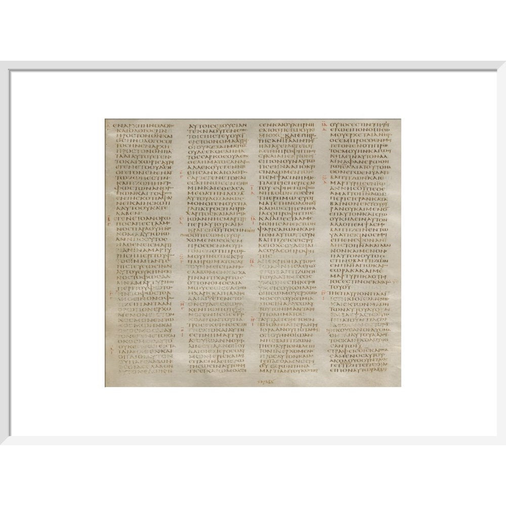 The Codex Sinaiticus print in white frame